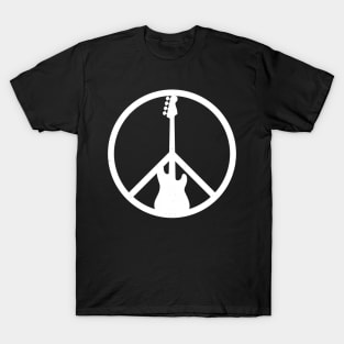 Bass Guitar Peace Sign T-Shirt